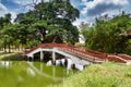 Old pedestrian bridge in Ayutthaya Royalty Free Stock Photo