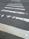 Old pedestrian crossing, zebra. Crosswalk on the street for safety Royalty Free Stock Photo