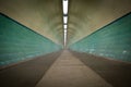 An old pedestrian tunnel, decorated with ornate tiles Royalty Free Stock Photo