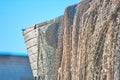 An old peeling fishing boat stands on the shore. Royalty Free Stock Photo