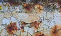 Old peeling paint on rusting metal Royalty Free Stock Photo