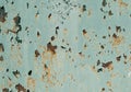 Old peeling paint. Rusty surface. Metal fence. Rust structure. Vintage surface. Royalty Free Stock Photo