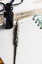 Old pen on the page of agenda Royalty Free Stock Photo