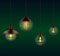 Old Pendant Lanterns Vector Illustration Royalty Free Stock Photo
