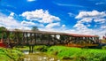 Old Pennsylvania Covered Dual Span Bridge being Disassembled