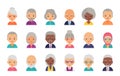 Old people avatar. Vector illustration.  Person flat icon elderly seniors Royalty Free Stock Photo