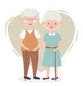 Old people, cute couple grandparents, senior persons, family members cartoon characters