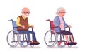 Old people, elderly man, woman sitting in a wheelchair Royalty Free Stock Photo
