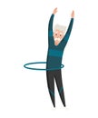 Old people exercises. Healthy active lifestyle of older male. Elderly people doing morning gymnastic. Old man doing