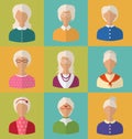 Old People of Faces of Women of Grey-headed