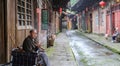The old people in gao miao town,sichuan,china