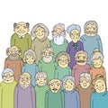 Hand drawn old people.