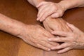 Old people holding hands. Closeup. Royalty Free Stock Photo