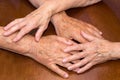 Old people holding hands. Closeup. Royalty Free Stock Photo