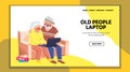 old people laptop vector Royalty Free Stock Photo