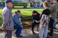 Old people play chess in Lviv Park Royalty Free Stock Photo