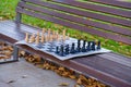 Old people play chess in the park in Lviv Royalty Free Stock Photo