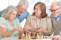 Old people play chess Royalty Free Stock Photo