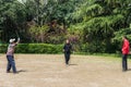 Old people playing diabolo in fuxing park shanghai china Royalty Free Stock Photo