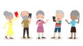 Old people with smartphone, elderly with Mobile, senior with gadgets, People with their smartphone,person on social network