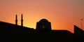 Old Persian city Yazd at sunset. Ancient Iran.