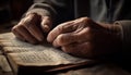 old person praying at the table old person praying in church old person praying in church