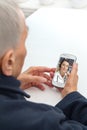 Old person smartphone telemedicine telehealth Royalty Free Stock Photo