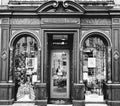 Old pharmacie of Bordeaux with Windows , in monochrome Royalty Free Stock Photo