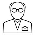 Old pharmacist icon, outline style