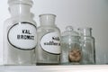 old pharmacy jars which used to be used for medicines - rose Royalty Free Stock Photo