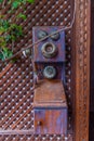 Old phone at Casa de los Balcones in the old town at La Orotava, Tenerife, Canary islands, Spain