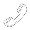 Old phone handset line icon. Royalty Free Stock Photo