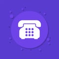 old phone icon, telephone with buttons, vector Royalty Free Stock Photo
