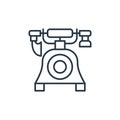 old phone icon vector from antique concept. Thin line illustration of old phone editable stroke. old phone linear sign for use on Royalty Free Stock Photo