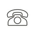 Old phone icon vector. Outline telephone. Line vintage phone symbol.