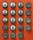 Old phone number and press tightly Royalty Free Stock Photo