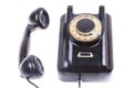 Old phone with off hook, contact us concept Royalty Free Stock Photo