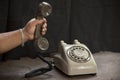 Old phone on a table Royalty Free Stock Photo