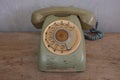 Old phone on wood background Royalty Free Stock Photo