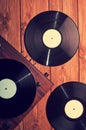 Old phonograph and gramophone records Royalty Free Stock Photo