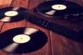 Old phonograph and gramophone records Royalty Free Stock Photo