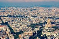 Old photo with aerial view of Dome des Invalides Royalty Free Stock Photo