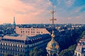 Old photo with aerial view from Paris, France Royalty Free Stock Photo