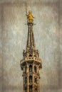 Old photo with architectonic details from the famous Milan Cathedral, Italy Royalty Free Stock Photo