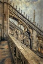 Old photo with architectonic details from the famous Milan Cathedral, Italy Royalty Free Stock Photo