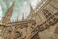 Old photo with architectonic details from the Milan Cathedral, I Royalty Free Stock Photo