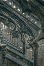 Old photo with architectonic details from roof of the Milan Cathedral Royalty Free Stock Photo