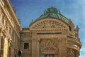 Old photo with architectural details of Opera National de Paris