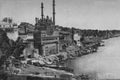 Vintage Old photo of Benares Ghats Varanasi