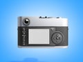 Old photo camera 3d render on blue background Royalty Free Stock Photo